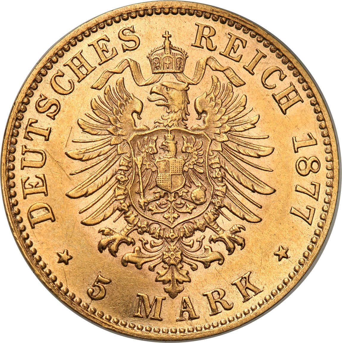 Niemcy, Bawaria. Ludwik II. 5 marek 1877 D, Monachium